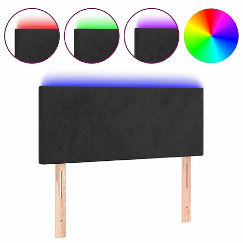 Maison Chic Tête de lit moderne à LED lumineuse pour chambre - Décoration de lit Noir 90x5x78/88 cm Velours -MN89078