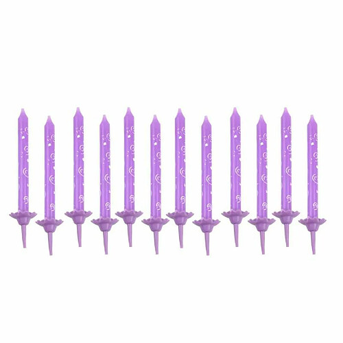 Paris Prix Lot de 12 Bougies d'Anniversaire Arabesques 6cm Prune