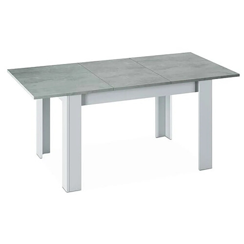 Table a manger Extensible décor béton et blanc Artik - 78 x 140-190 x 90 cm -PEGANE-