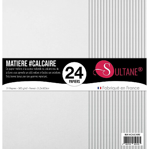 Sultane A 24 papiers Scrapbooking Calcaire - 300g/m2, H : 30,5 cm