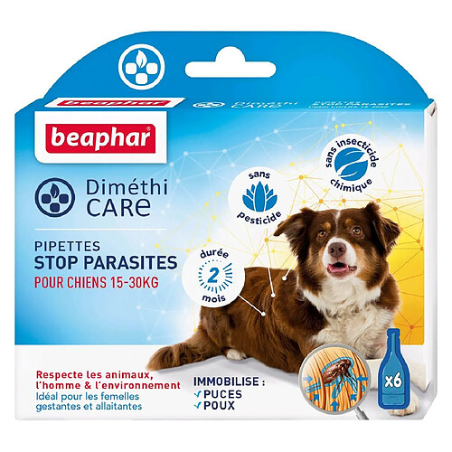 Beaphar DiméthiCare Pipettes Antiparasitaires Chien Moyen 15 30 kg