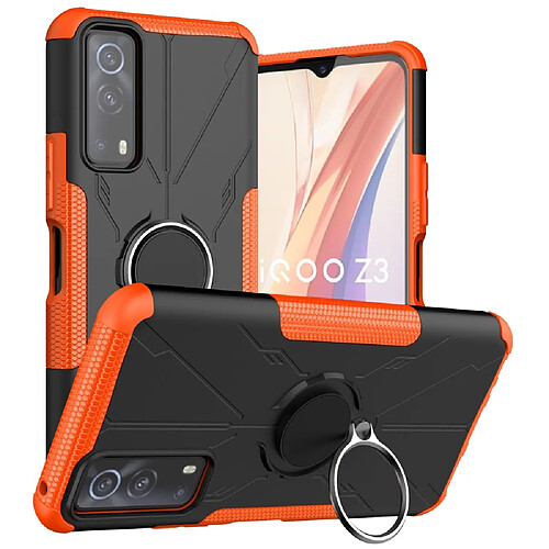 Coque en TPU antichoc, anti-chute avec béquille pour votre Vivo iQOO Z3/Y72 5G/Y53s - orange