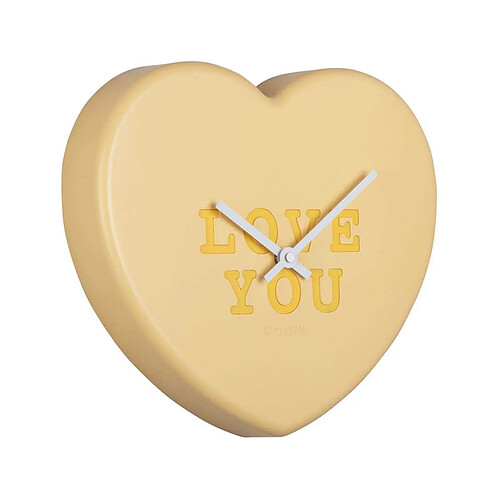 Karlsson Horloge à message Heart Candy jaune pâle.