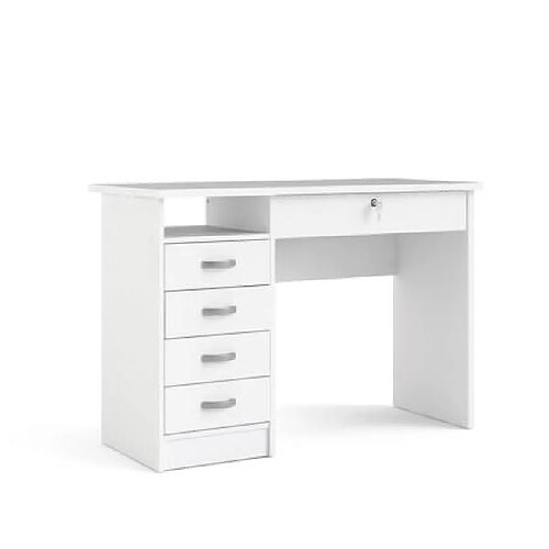 Alter Bureau avec cinq tiroirs, couleur blanche, Dimensions 109 x 75 x 48 cm