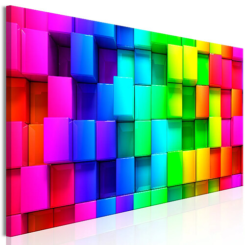 Artgeist Tableau - Colourful Cubes (1 Part) Narrow [120x40]