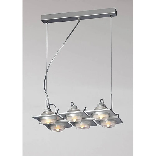 Luminaire Center Suspension Ull 6 Ampoules G9 gris argenté