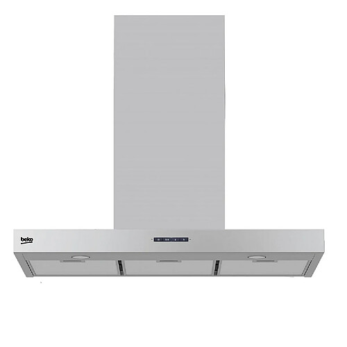 Hotte décorative murale 90cm 64db 730 m3/h inox - hcb91731bxh - BEKO