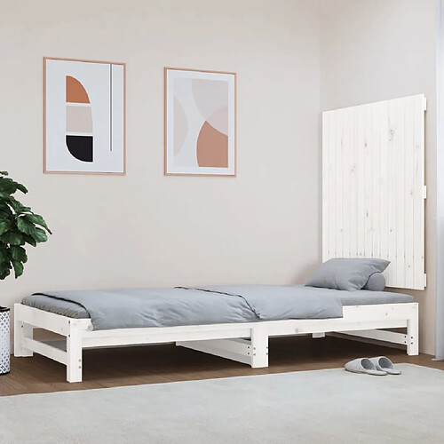 vidaXL Tête de lit murale Blanc 82,5x3x90 cm Bois massif de pin