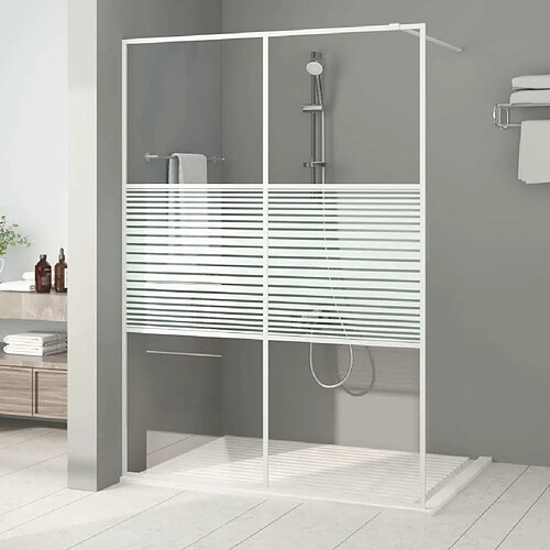 Maison Chic Paroi de douche | Écran de douche | Cloison de douche Blanc 140x195 cm Verre ESG transparent -GKD34813