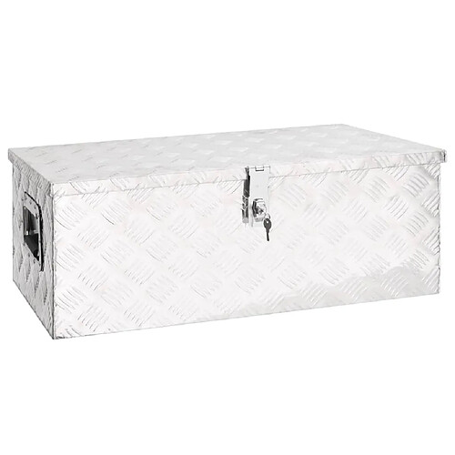 vidaXL Boîte de rangement Argenté 80x39x30 cm Aluminium