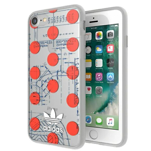 adidas or transparent coque 70s iphone se 2020/6/6s/7/8 rouge/rouge 28494