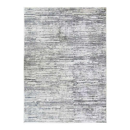 Thedecofactory VESTALE LINES - Tapis extra-doux motif lignes gris crème 160x230