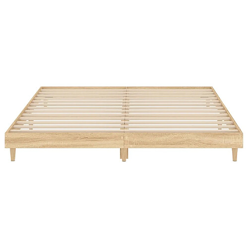 Vidaxl Cadre de lit chêne sonoma 120x200 cm bois d'ingénierie