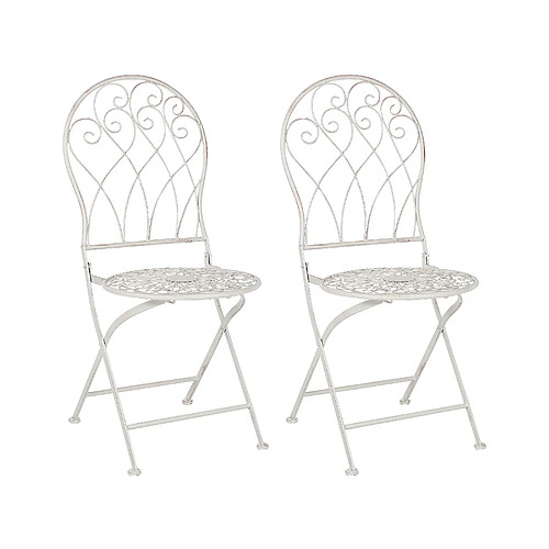 Beliani Chaise de jardin STIFFE Métal Blanc