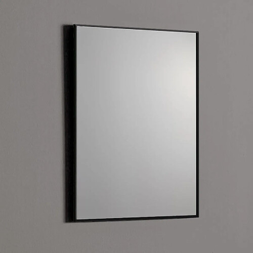 Kiamami Valentina MIROIR EN FIL DE FER POLI 50X70 RÉVERSIBLE AVEC BORDURE NOIRE MATE