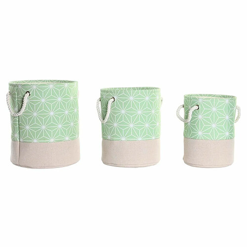 Set de basket DKD Home Decor Polyester EVA Géométrique (30 x 30 x 35 cm)