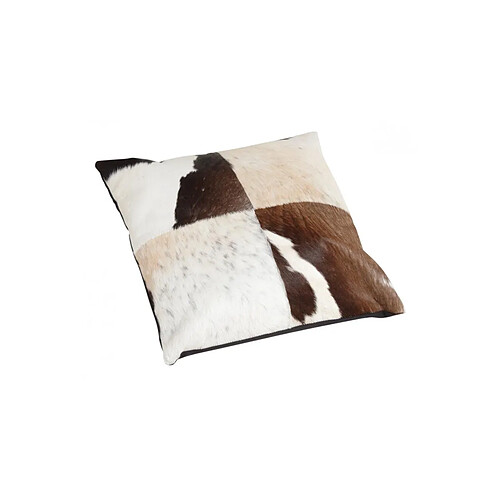 Aubry Gaspard Coussin en peau de vache véritable modèle aléatoire Noir et blanc 45x45.