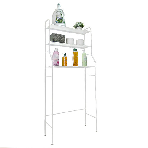 Etagère polyvalente sur lave-linge 3 hauteurs Nyana Home 152x68x25 cm Blanc