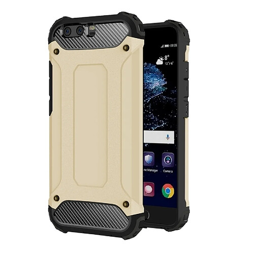 Wewoo Coque renforcée or pour Huawei P10 Plus Armure Tough TPU + PC combinaison