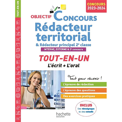 Rédacteur territorial & rédacteur principal 2e classe : interne, externe & 3e concours : tout-en-un, l'écrit + l'oral, concours 2023-2024 · Occasion