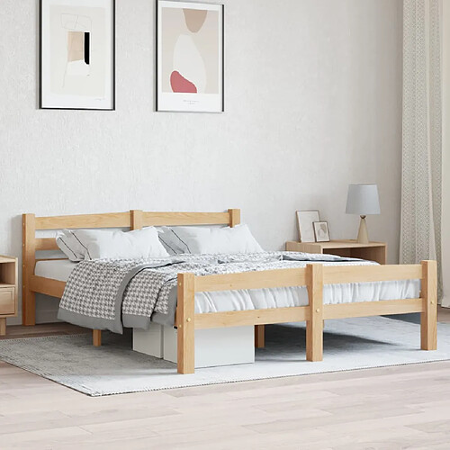 vidaXL Cadre de lit sans matelas bois massif de pin 140x200 cm