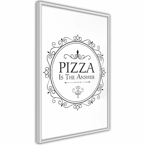 Paris Prix Affiche Murale Encadrée Pizza 20 x 30 cm Blanc