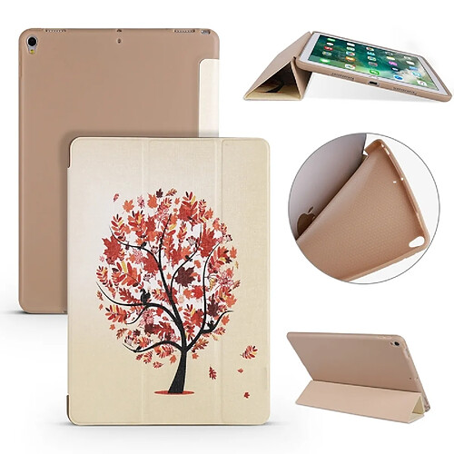 Wewoo Housse Étui Coque en cuir PU avec motif d'érable pour iPad Air 2019 / Pro 10,5 poucesavec support à 3 rabats et TPU nid d'abeille