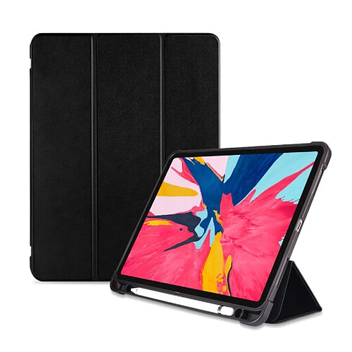 Wewoo Housse Étui Coque de protection TPU antichoc à trois rabattables pour iPad Pro 11 pouces 2018avec support et fente stylet noir