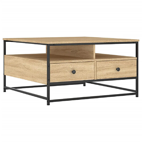 ComfortXL Table Basse Chêne Sonoma 80x80x45 Cm Bois D'ingénierie