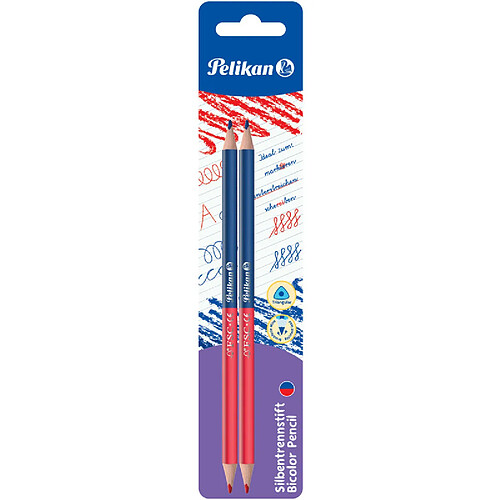 Pelikan Crayon bicolore fin, rouge/bleu, carte blister de 2 ()