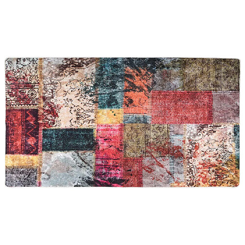 vidaXL Tapis lavable antidérapant Patchwork 190x300 cm multicolore