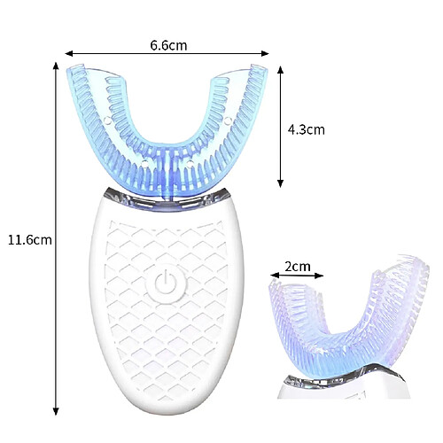 Universal Brosse à dents électrique à son automatique USB rechargeable 360 degrés Nettoyeur de dents en silicone Bleu Blanchiment des dents