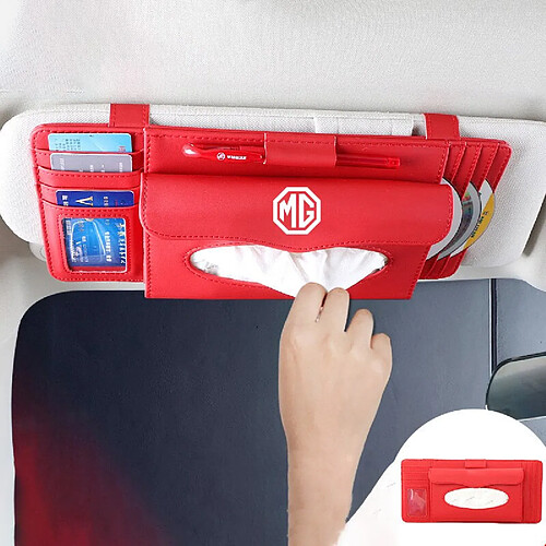 Universal Parapluie de voiture, boîte à mouchoirs, carte de crédit, porte-CD, clip MG ZS HS IGS MG3 MG5 TF ZT T MG6 MG7 GT 3SW |(Rouge)