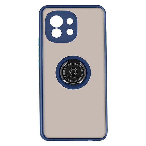 Avizar Coque Xiaomi Mi 11 5G Bi-matière Bague Métallique Fonction Support bleu