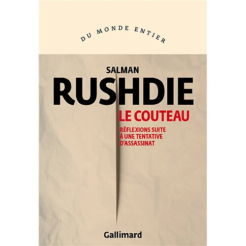 Le couteau : réflexions suite à une tentative d'assassinat · Occasion