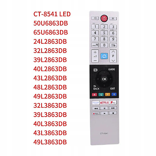 GUPBOO Télécommande Universelle de Rechange Pour téléviseur LED Toshiba 50U6863DB 65U6863DB 24/32/39/40/