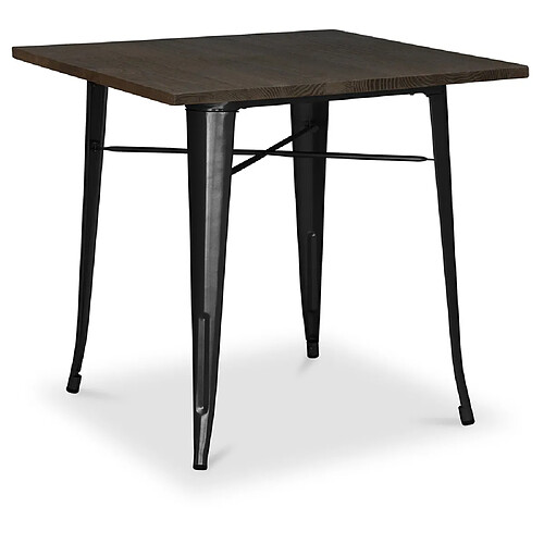 ICONIK INTERIOR Table de salle à manger Stylix - 80 cm - Bois Foncé Noir