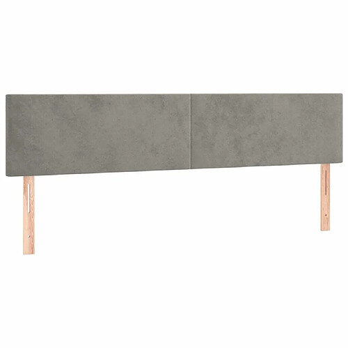 Maison Chic Lot de 2 Têtes de lit design pour chambre - Décoration de lit Gris clair 100x5x78/88 cm Velours -MN77762