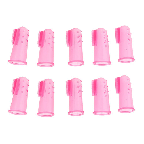 10 pcs chien doigt brosse à dents hygiène dentaire brosses pour chien chat rose