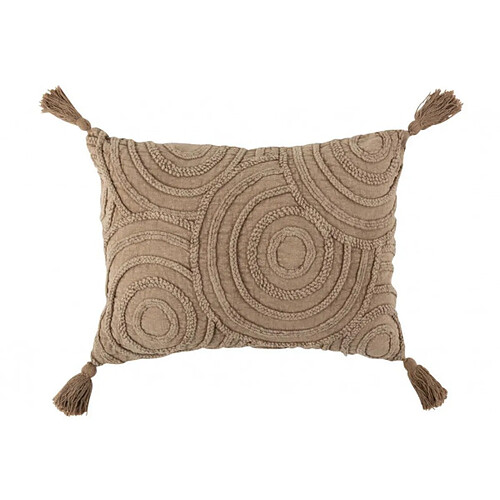 Dansmamaison Coussin Cercles Coton Rectangulaire Gris Large