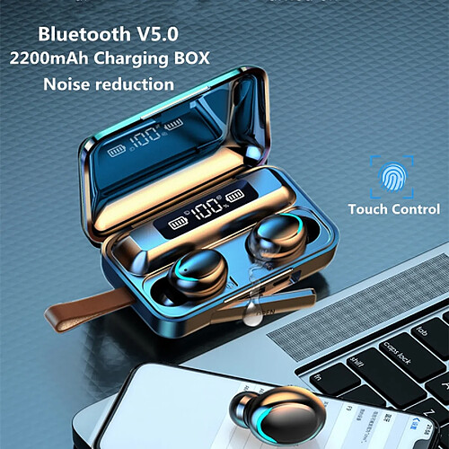 GUPBOO F9-V5.0 TWS Casque Bluetooth Contrôle tactile anti-empreintes digitales