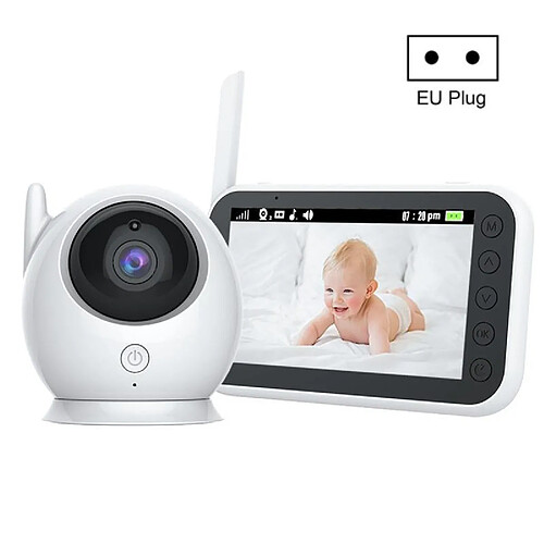 Babyphone Camera 4.3 Pouces Vision Nocturne 360° Sécurité Sans Fil 300M EU Plug YONIS