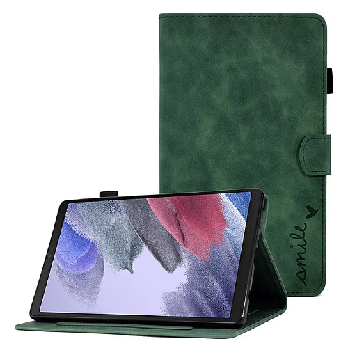 Etui en PU motif, anti-chute avec support et porte-cartes pour votre Samsung Galaxy Tab A7 Lite 8.7-pouces - vert