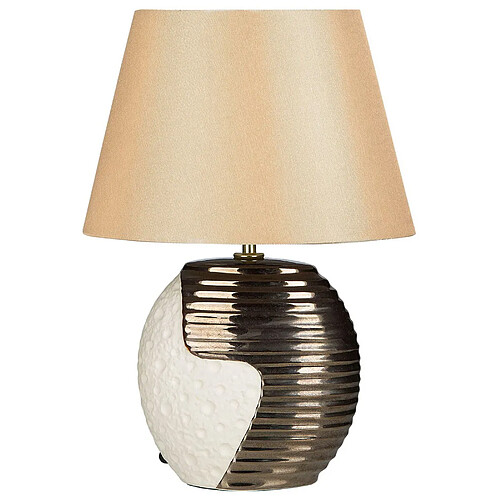 Beliani Lampe à poser beige et cuivré ESLA