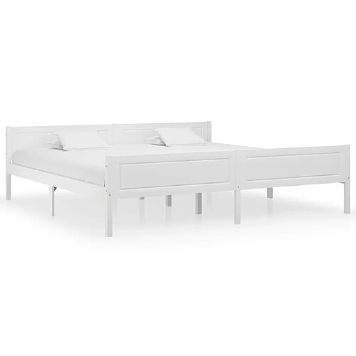 Maison Chic Lit adulte - Lit simple Cadre de lit,Structure du lit Contemporain Bois de pin massif Blanc 200x200 cm -MN86988