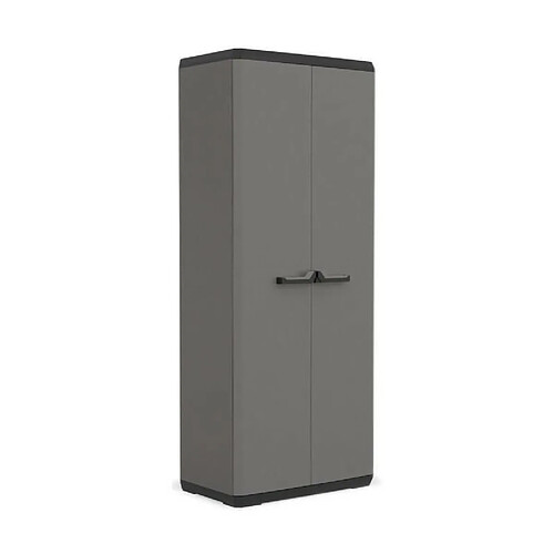 KIS Armoire de rangement Piu haute - 68 x 39 x 166 cm - Gris anthracite et noir