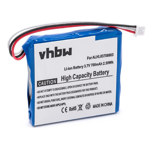 vhbw Li-Ion batterie 700mAh (3.7V) pour système de navigation GPS remplace TomTom ALHL03708003