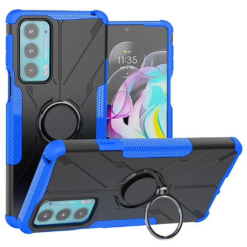 Coque en TPU anti-rayures avec béquille pour votre Motorola Edge 20 - bleu