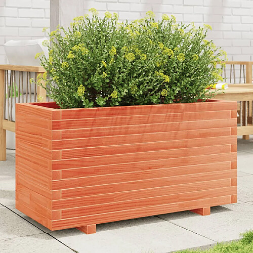 vidaXL Jardinière cire marron 90x40x49,5 cm bois de pin massif