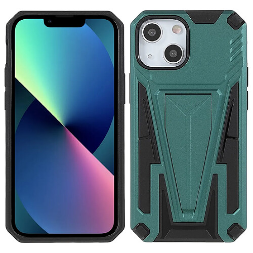 Coque en TPU antichoc avec béquille vert pour votre iPhone 13 6.1 pouces